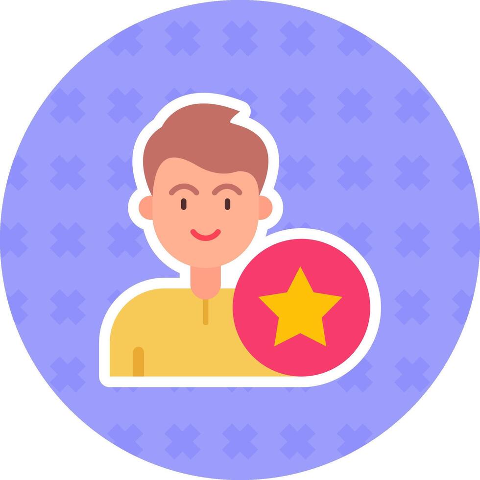 Star Flat Sticker Icon vector