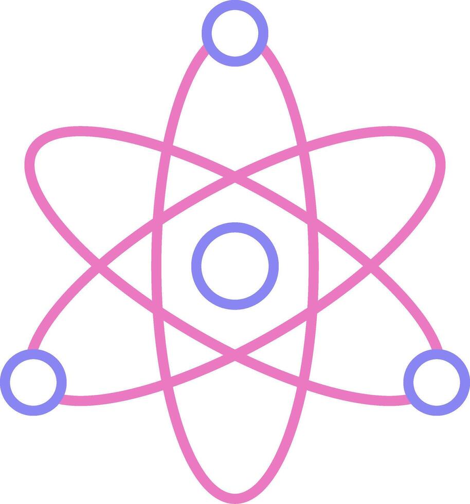 Atom Linear Two Colour Icon vector
