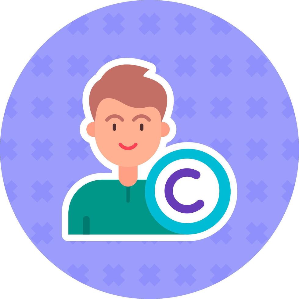 Copyright Flat Sticker Icon vector