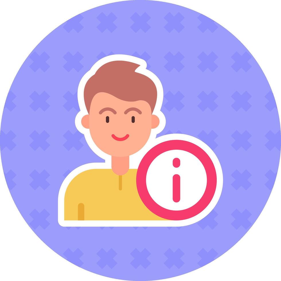 Info Flat Sticker Icon vector