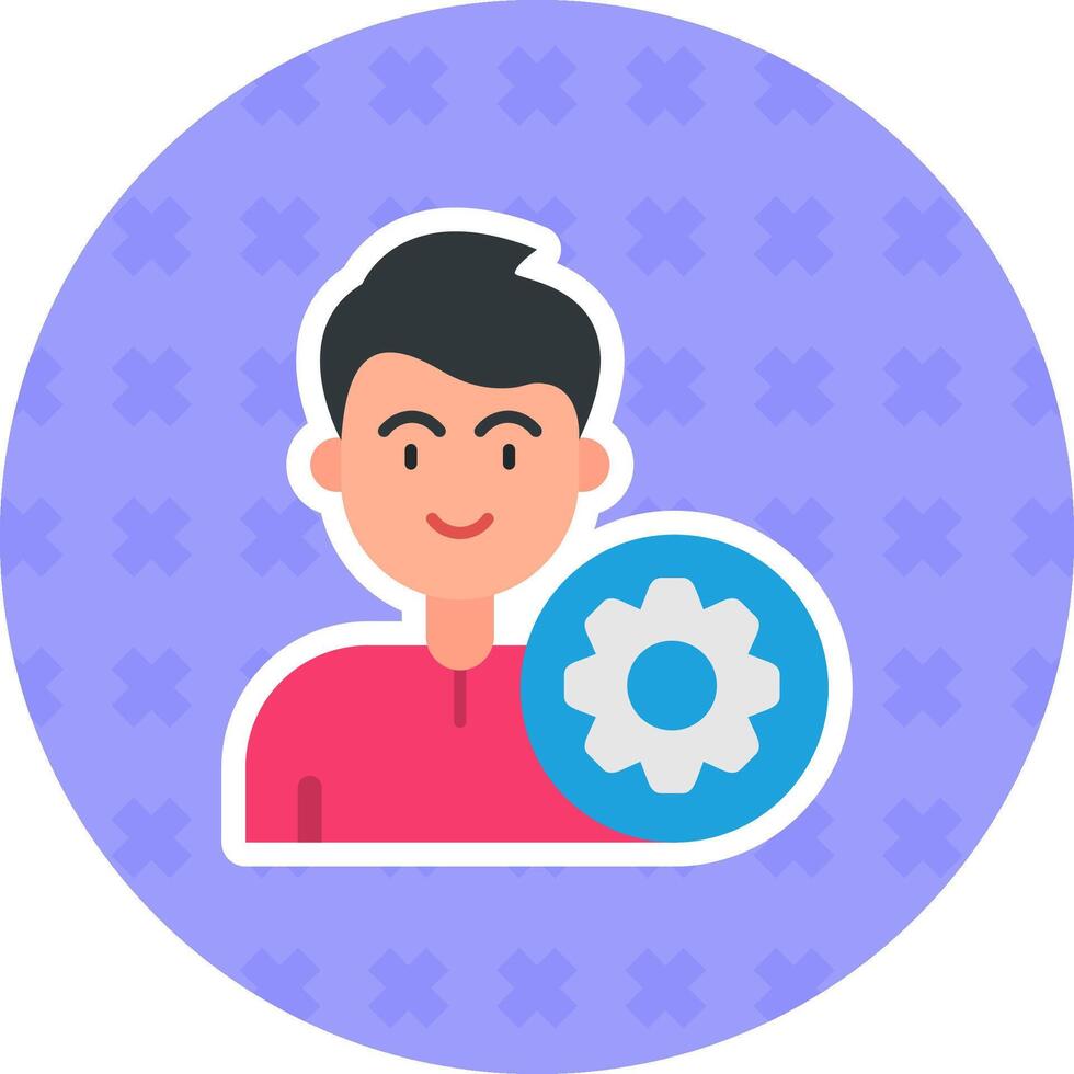 Settings Flat Sticker Icon vector