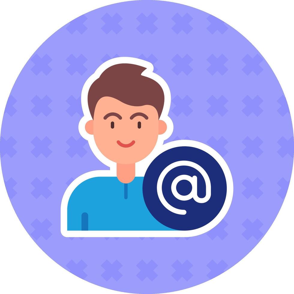 At Flat Sticker Icon vector