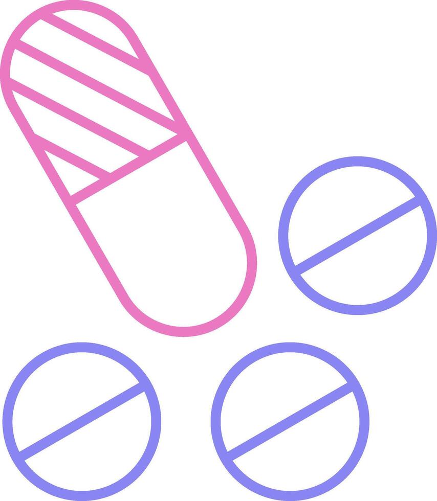 Pills Linear Two Colour Icon vector