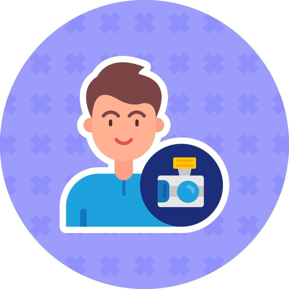 Camera Flat Sticker Icon vector