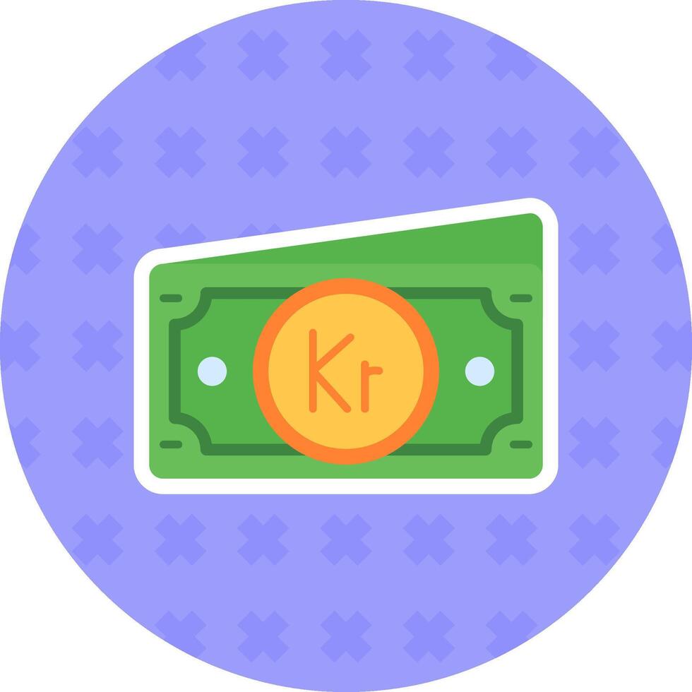 Krone Flat Sticker Icon vector