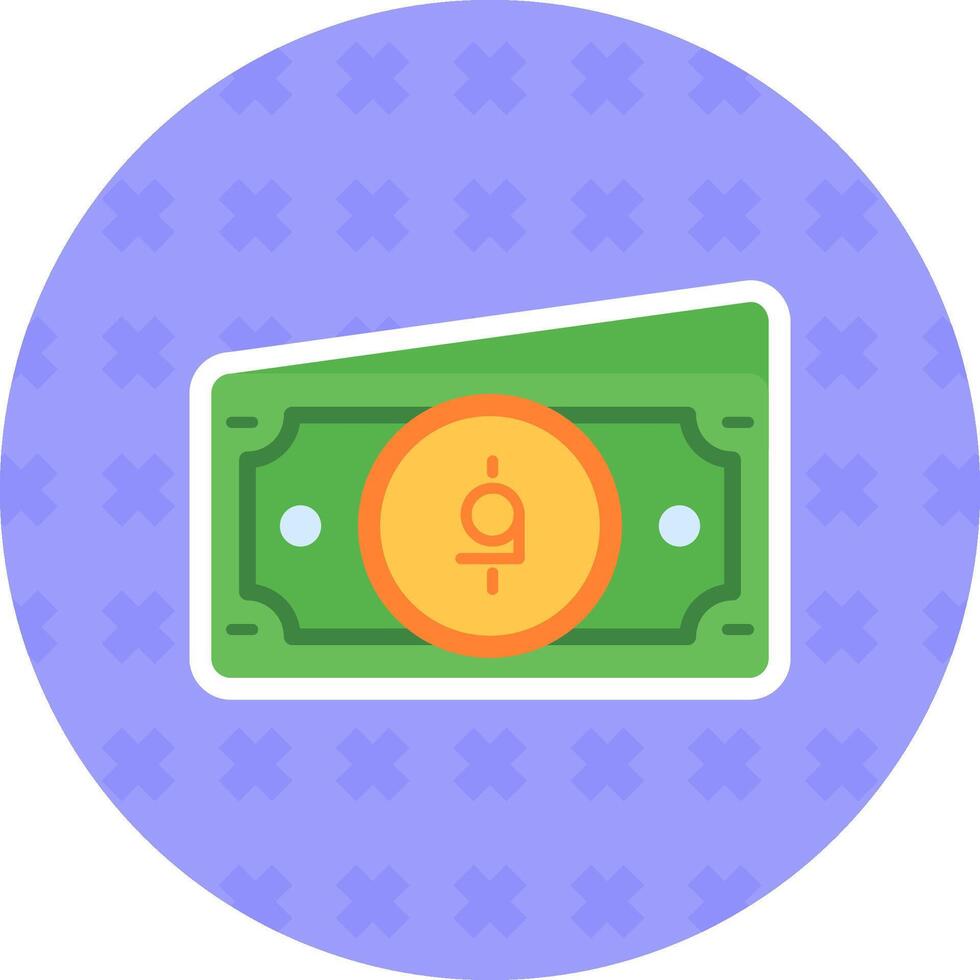 Afghani Flat Sticker Icon vector