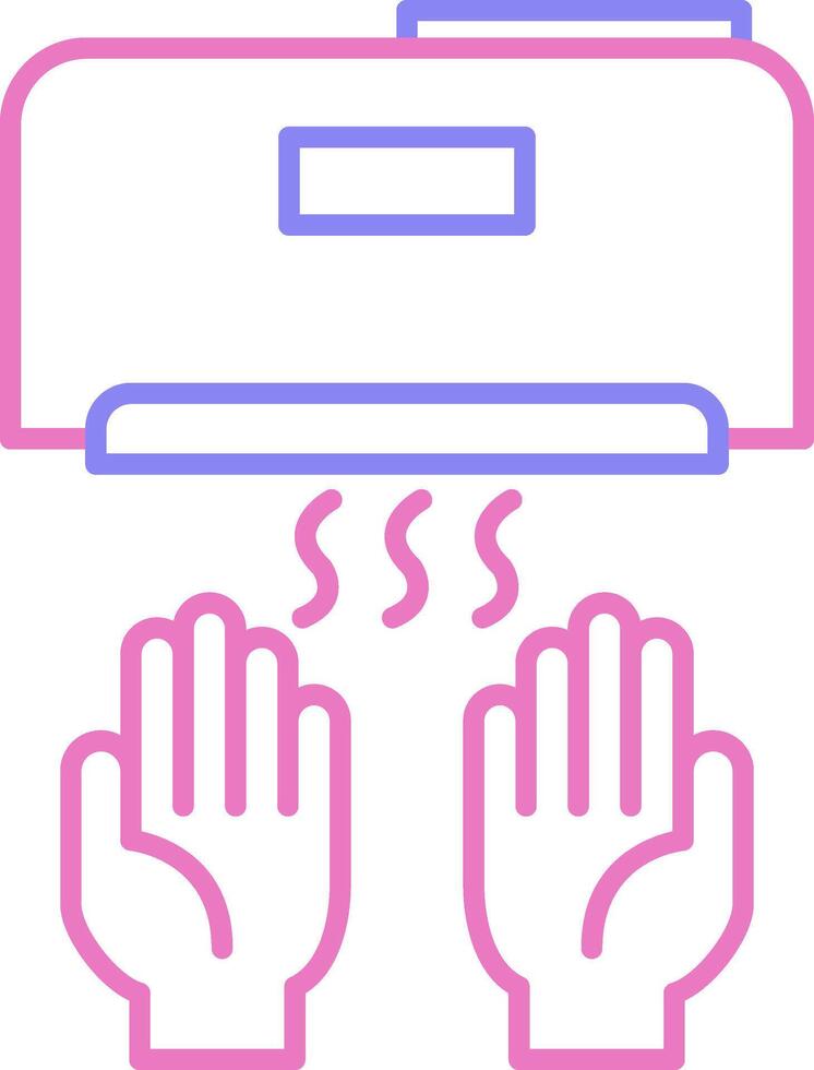 Hand Dryer Linear Two Colour Icon vector