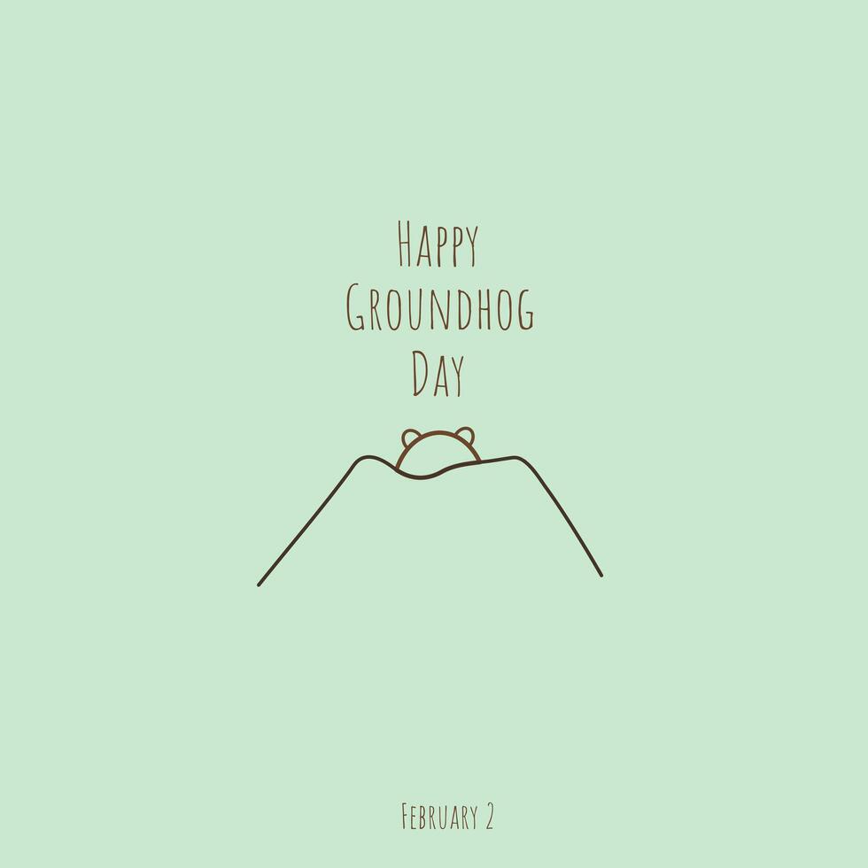 Happy Groundhog Day banner. Illustration with a marmot's head in a hole vector