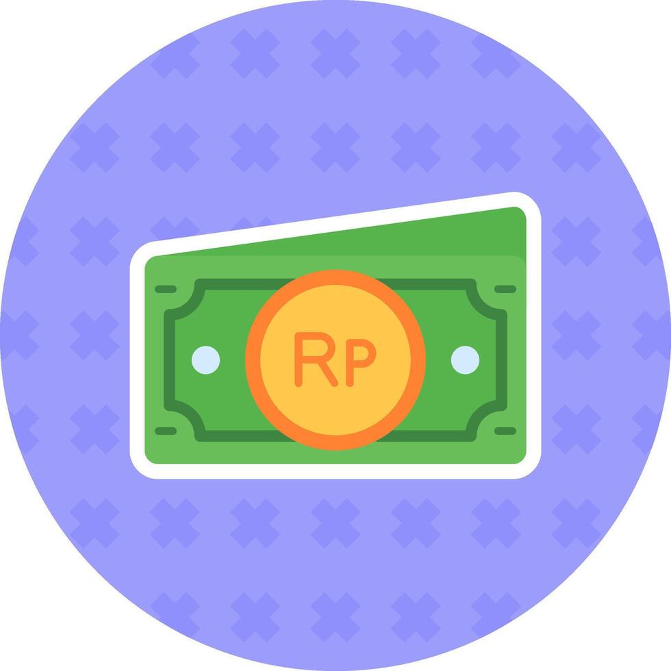 Indonesian rupiah Flat Sticker Icon vector