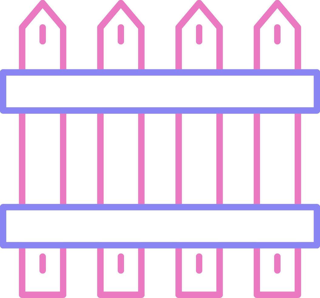 Fence Linear Two Colour Icon vector