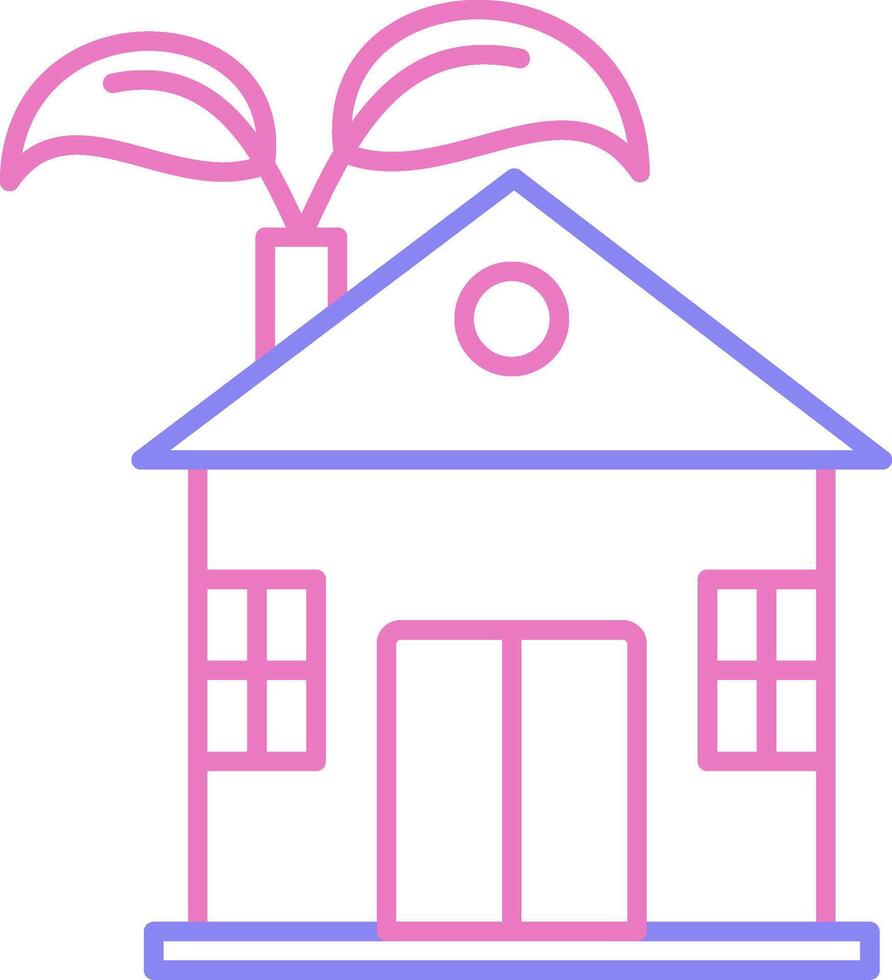 Eco House Linear Two Colour Icon vector