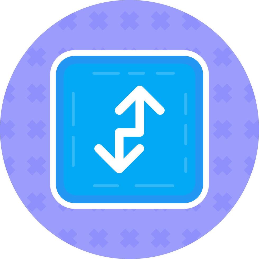 Zigzag Flat Sticker Icon vector