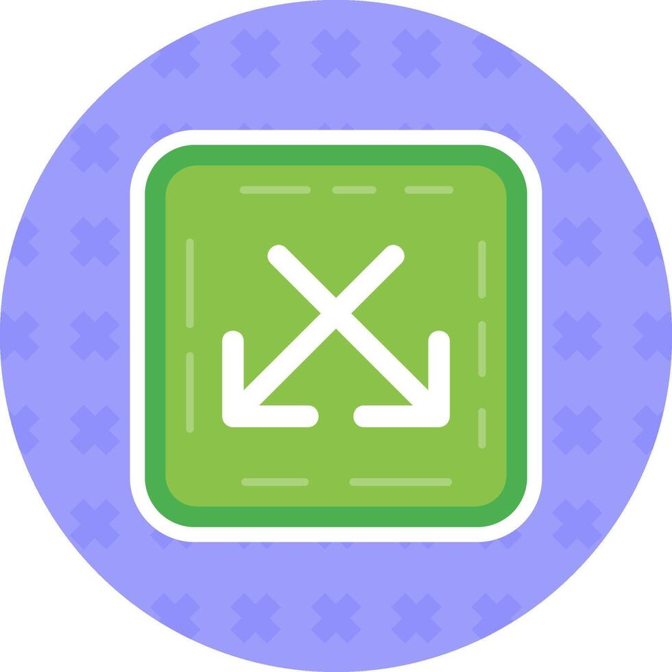 Intersect Flat Sticker Icon vector