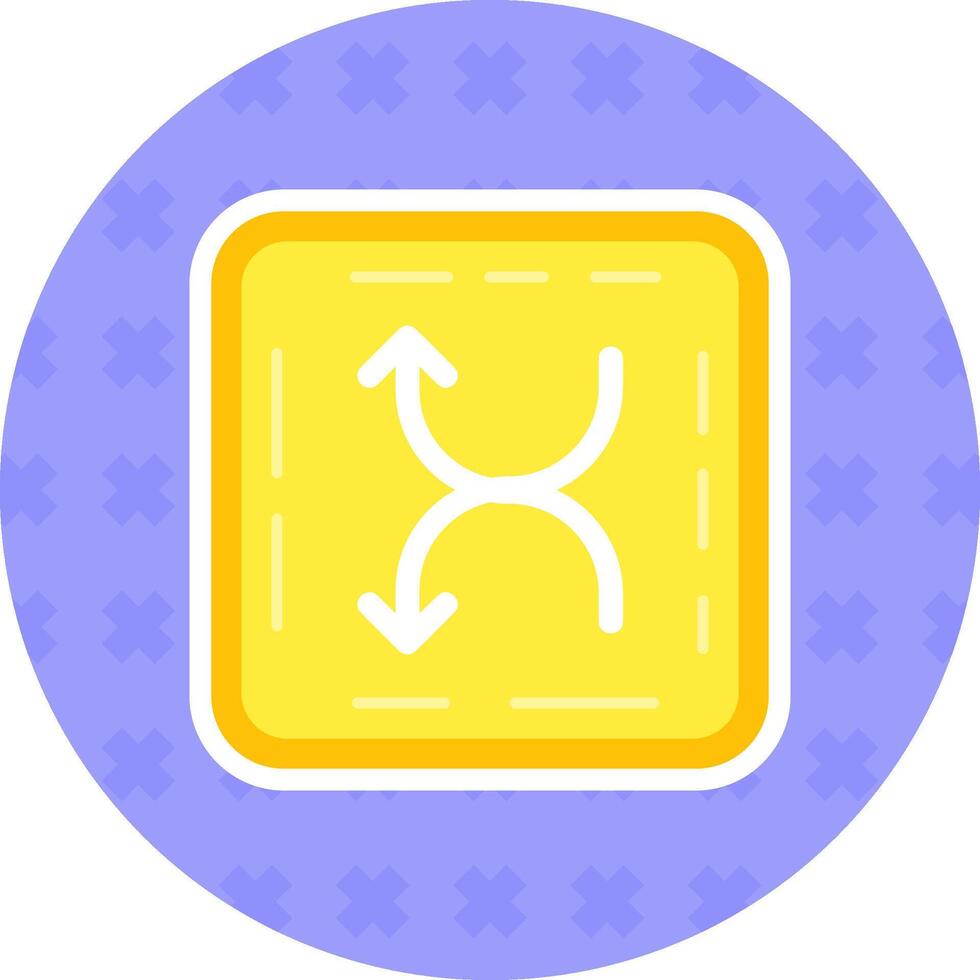 Shuffle Flat Sticker Icon vector