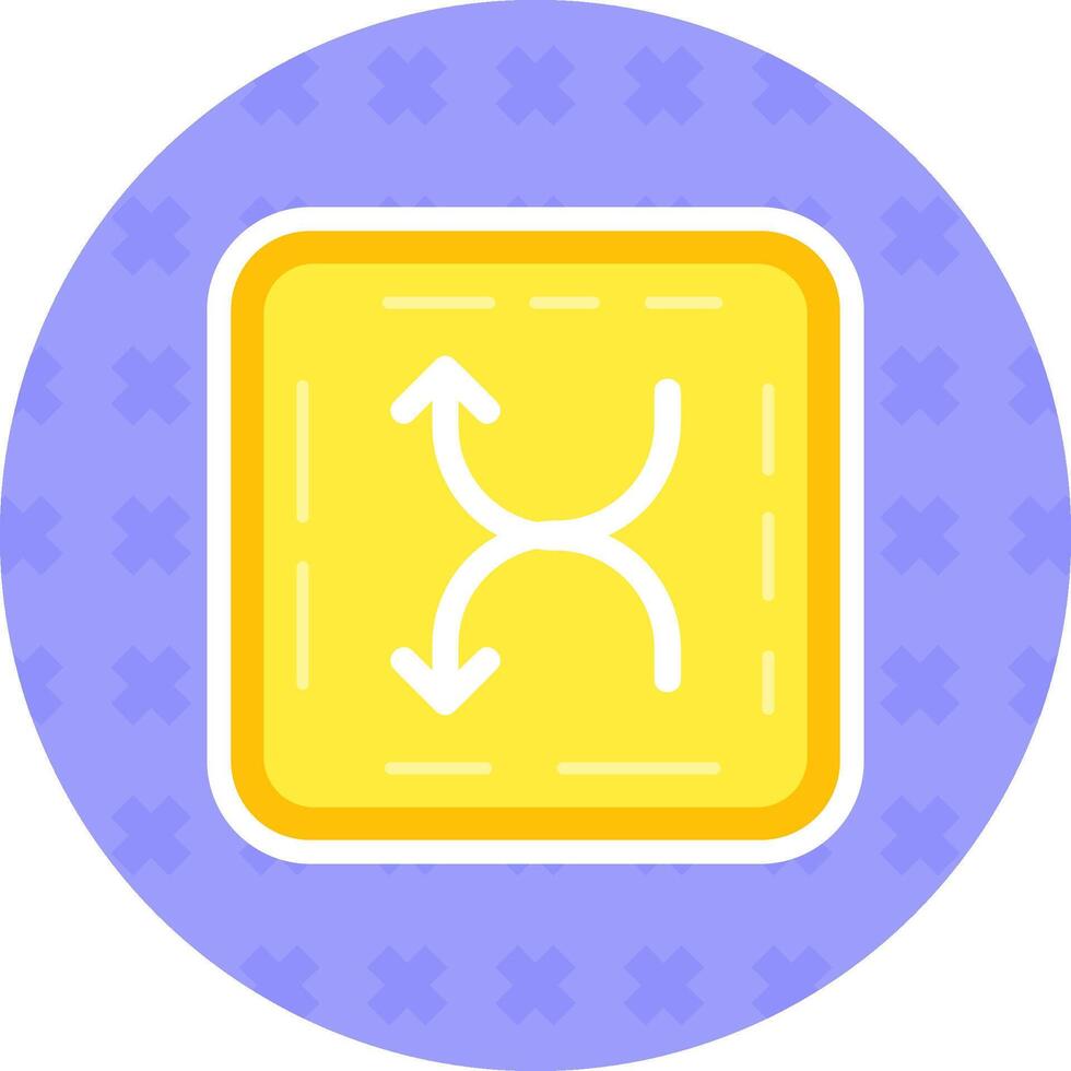 Shuffle Flat Sticker Icon vector