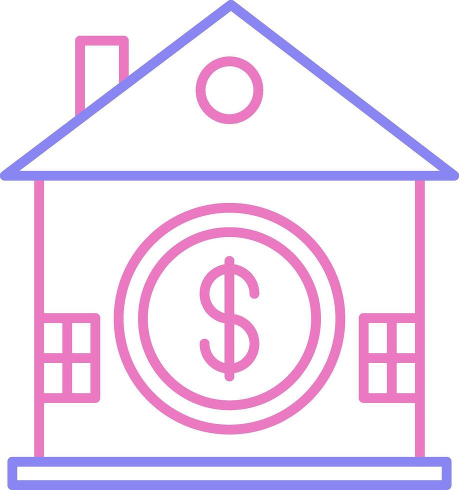 House Saving Linear Two Colour Icon vector