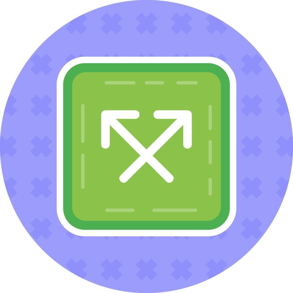 Intersect Flat Sticker Icon vector