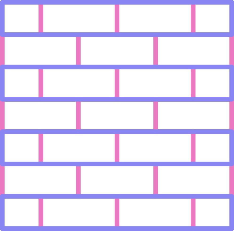 Brickwall Linear Two Colour Icon vector