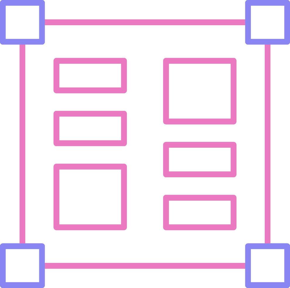 Layout Tools Linear Two Colour Icon vector