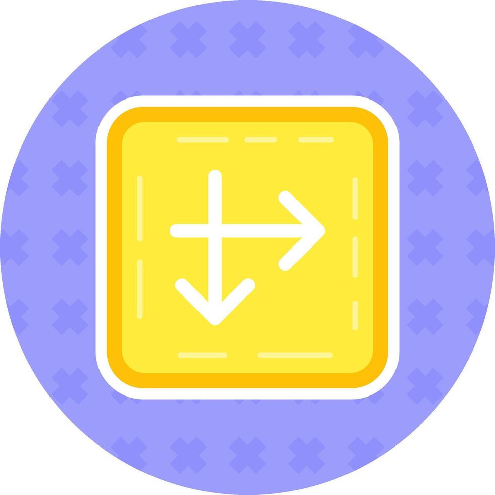 Intersect Flat Sticker Icon vector