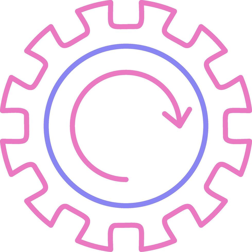 Gear Wheel Drawing Linear Two Colour Icon vector