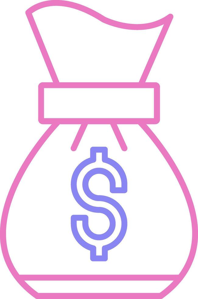 Money bag Linear Two Colour Icon vector