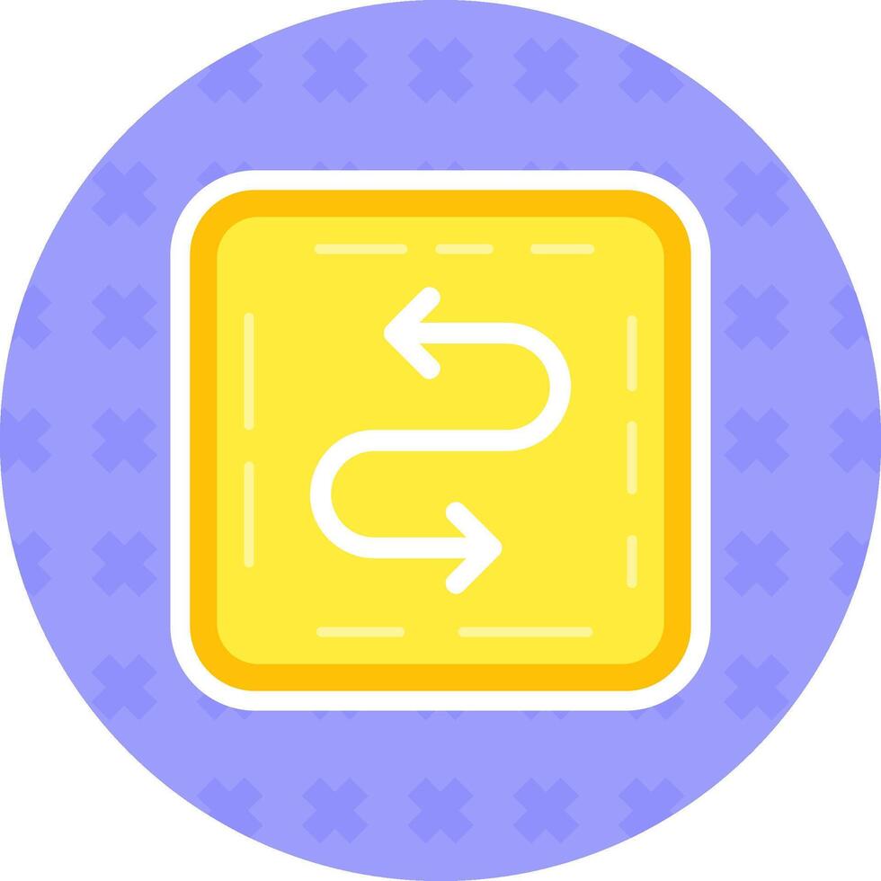 Zigzag Flat Sticker Icon vector