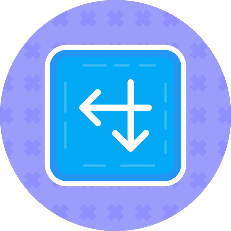Intersect Flat Sticker Icon vector