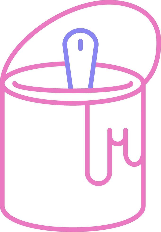 Tin with Paint Linear Two Colour Icon vector