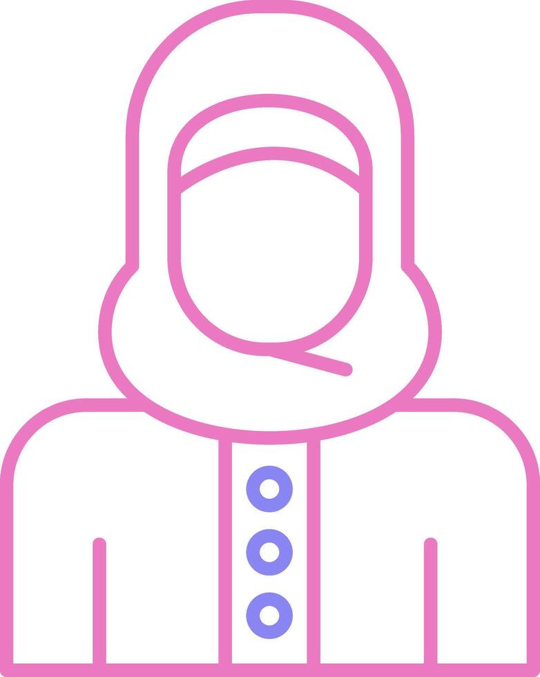 Islamic Woman Linear Two Colour Icon vector