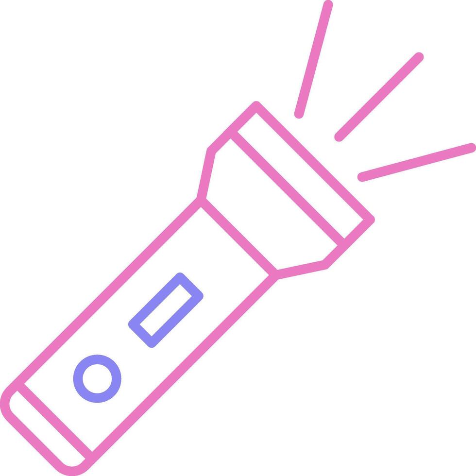 Flashlight Linear Two Colour Icon vector