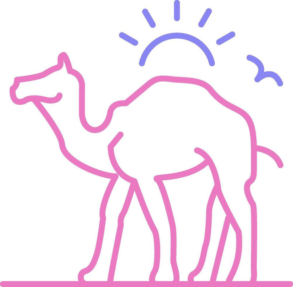 Camel Linear Two Colour Icon vector