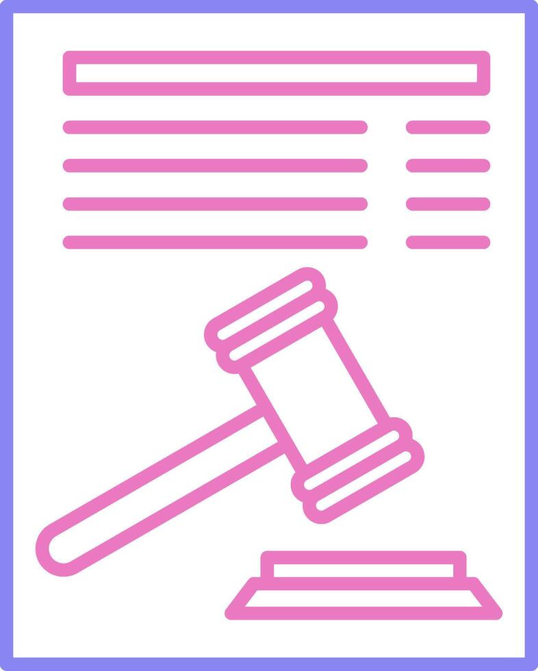 Legal Document Linear Two Colour Icon vector