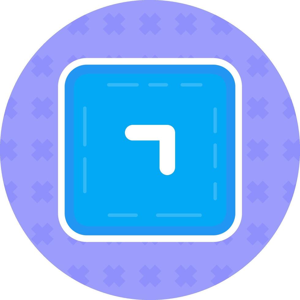 Chevron Flat Sticker Icon vector