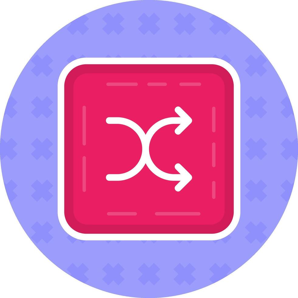 Shuffle Flat Sticker Icon vector