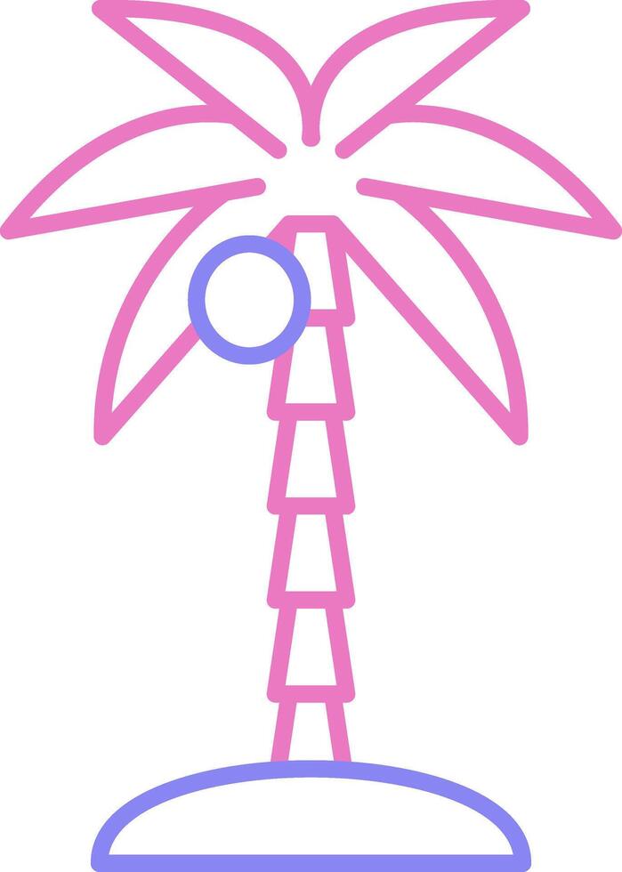 Coconut Tree Linear Two Colour Icon vector
