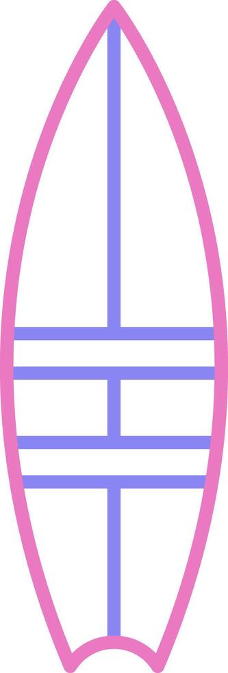 Surfboard Linear Two Colour Icon vector