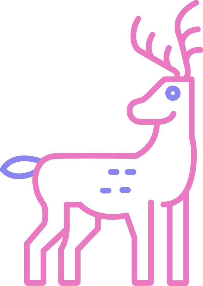 Reindeer Linear Two Colour Icon vector