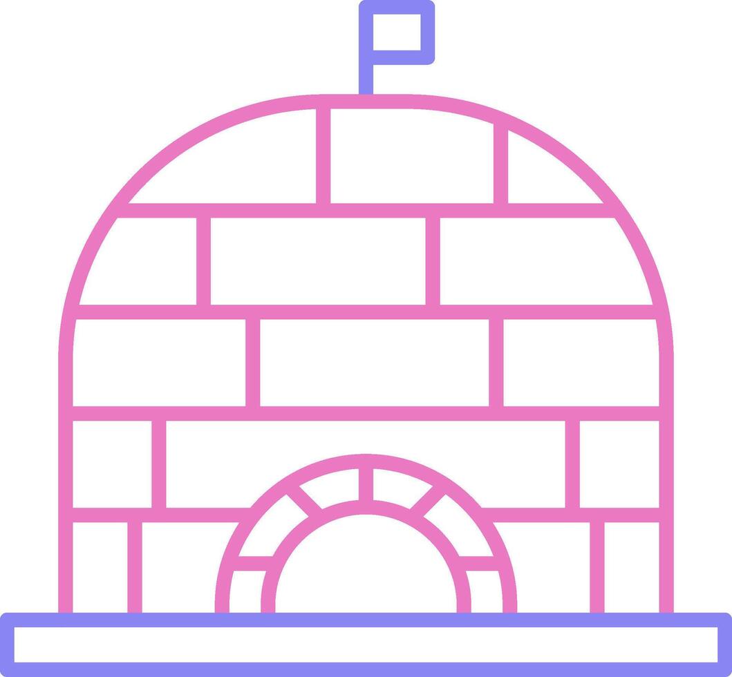 Igloo Linear Two Colour Icon vector