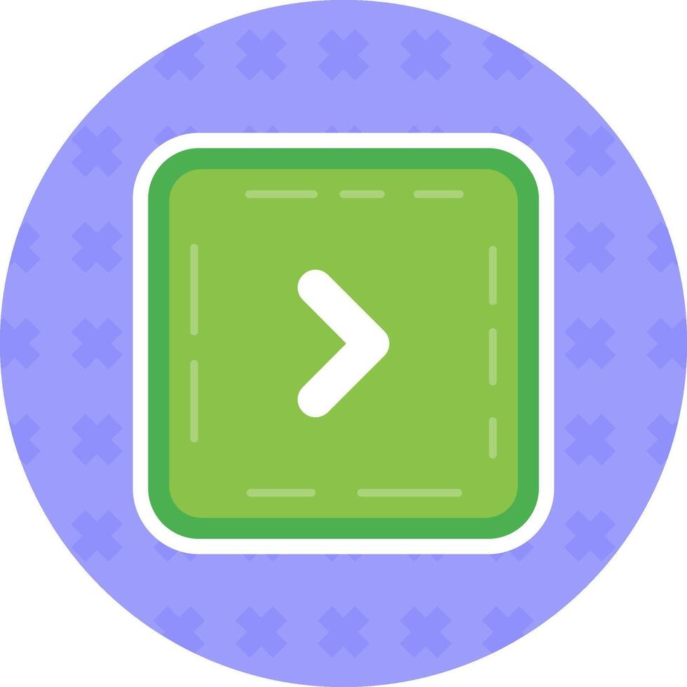 Chevron Flat Sticker Icon vector