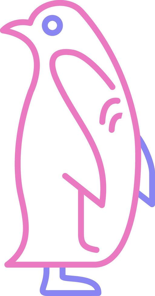 Penguin Linear Two Colour Icon vector