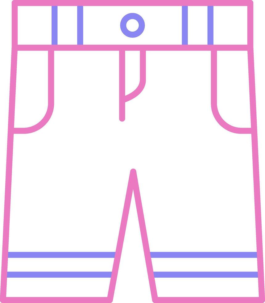 pantalones cortos lineal dos color icono vector