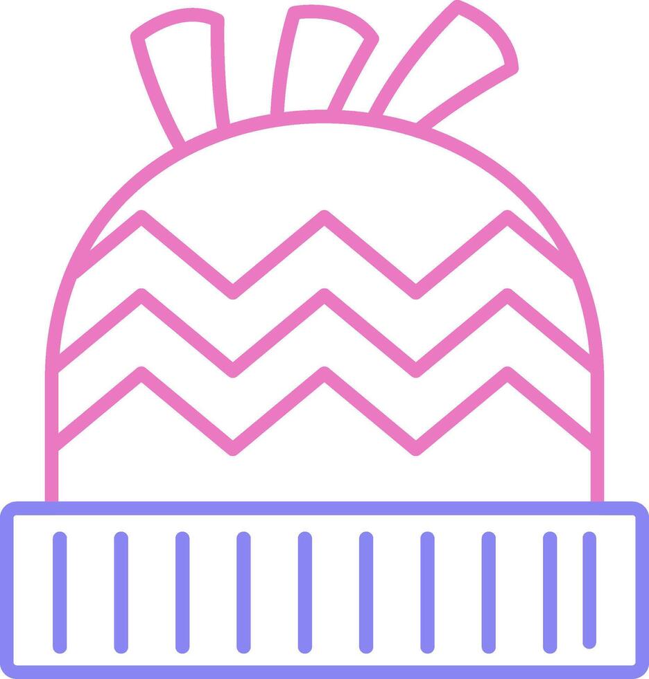 Winter Hat Linear Two Colour Icon vector