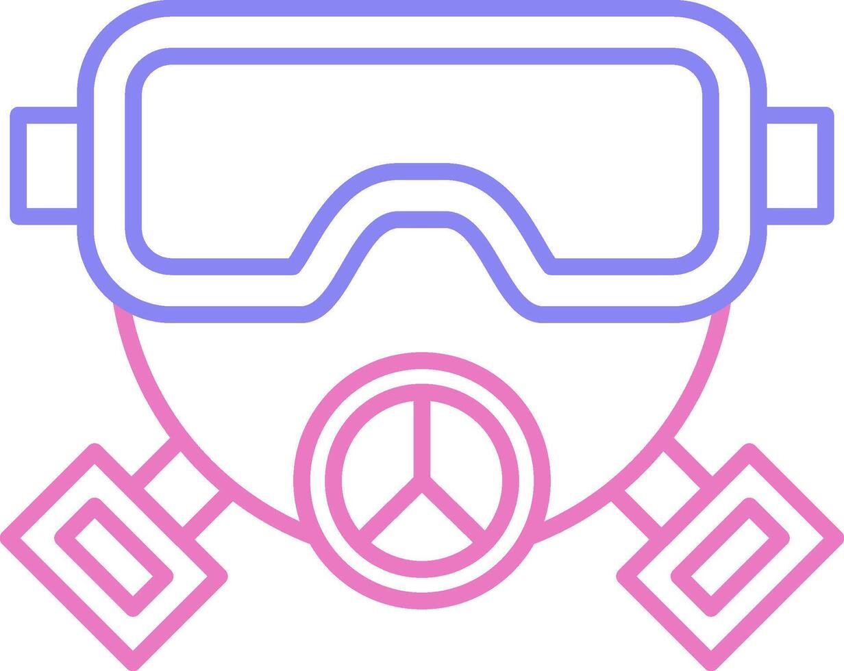 Gas Mask Linear Two Colour Icon vector