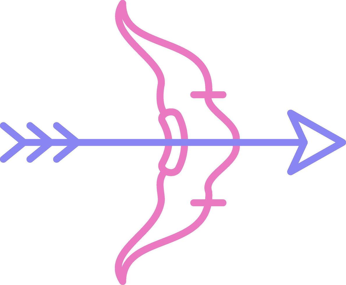 Bow And Arrow Linear Two Colour Icon vector
