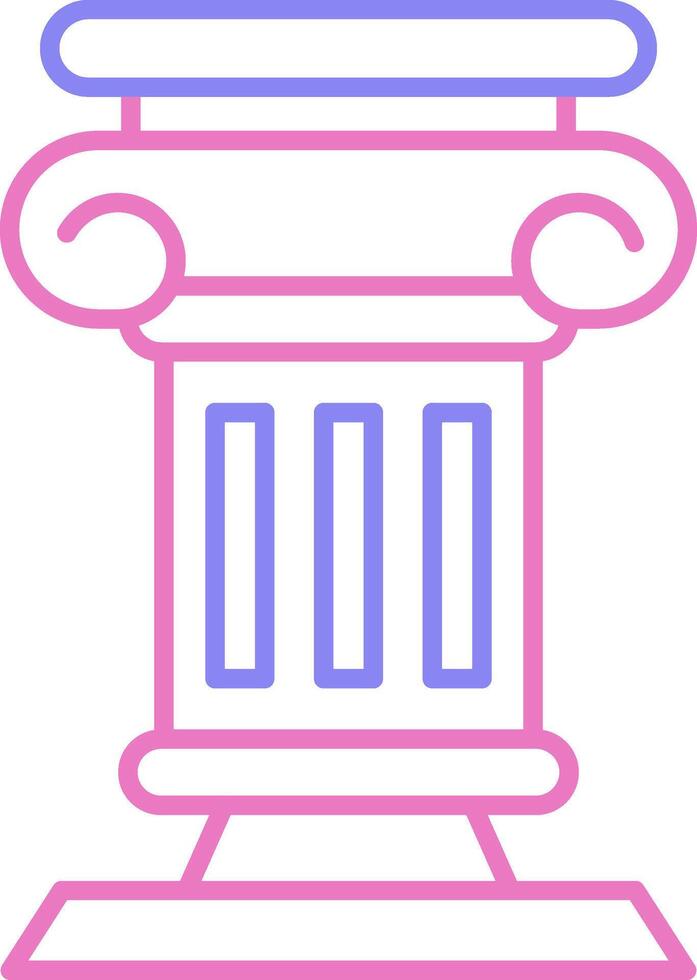 Pillar Linear Two Colour Icon vector