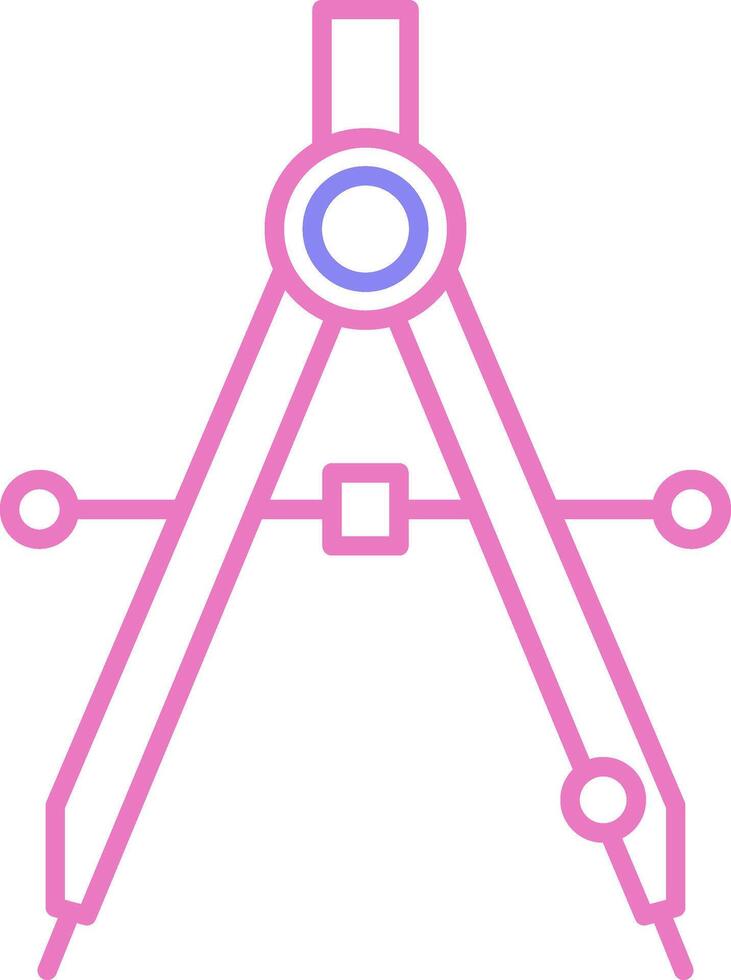 Drawing Compass Linear Two Colour Icon vector