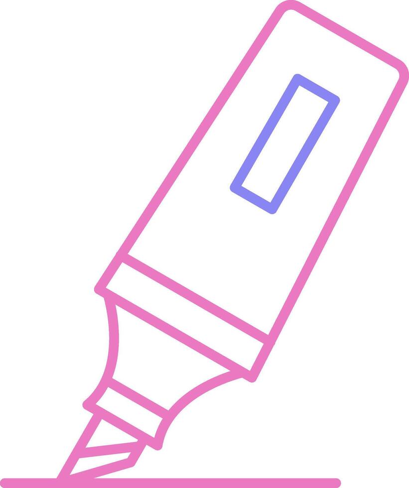 Highlighter Linear Two Colour Icon vector