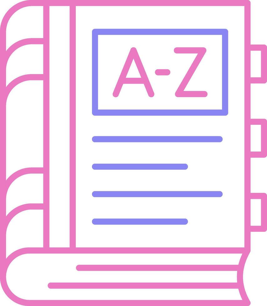 Dictionary Linear Two Colour Icon vector