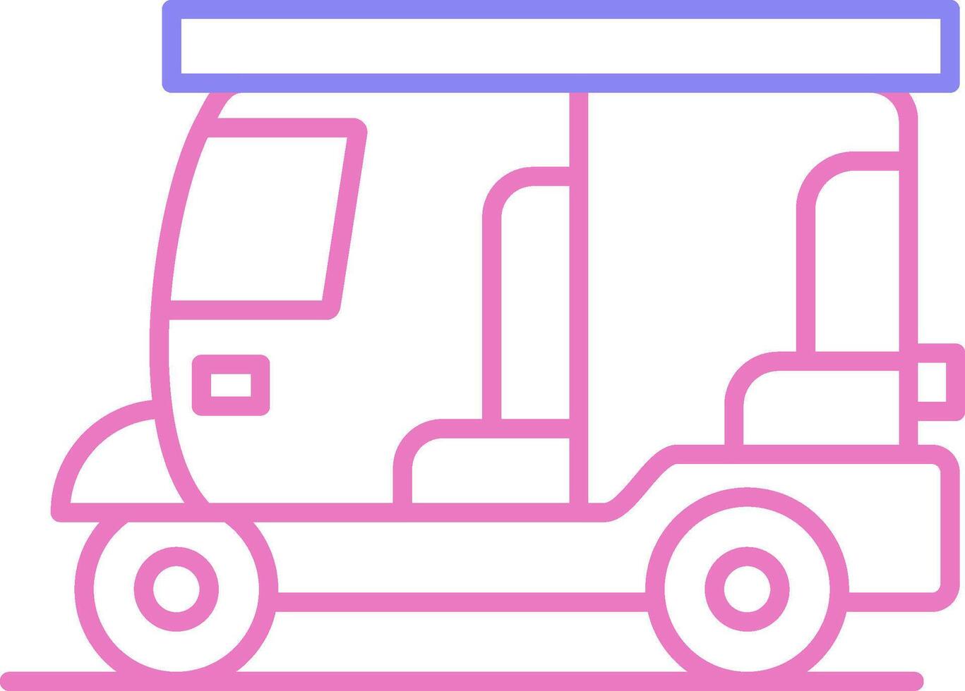 Rickshaw Linear Two Colour Icon vector